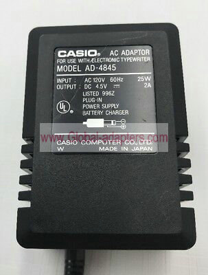 NEW CASIO Adaptor AD-4845 4.5V 2A 25W Adapter for TESTED Electronic Typewriter